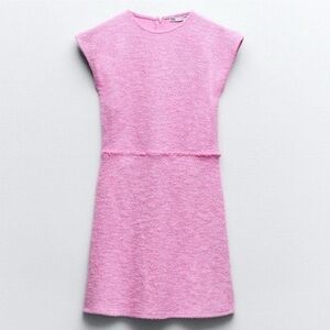 ZARA “Sold Out” Pink Jacquard Textured Mini Dress